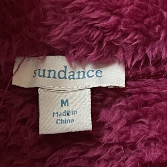 Sundance Teddy Sweater Womens Medium Sasha Fleece Oversized Pullover Magenta - Picture 4 of 9